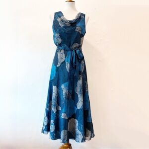 Banana Republic Teal and Gray Maxi Dress